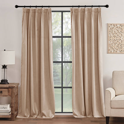 RYB HOME Pinch Pleated Soft Luxury Custom Velvet Curtains