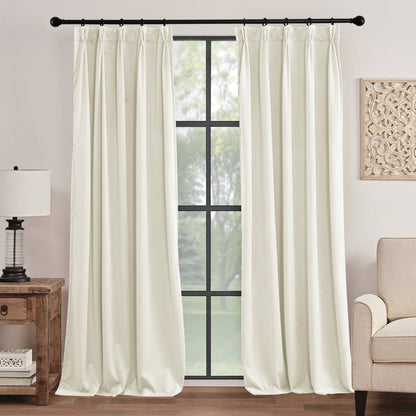 RYB HOME Pinch Pleated Soft Luxury Custom Velvet Curtains