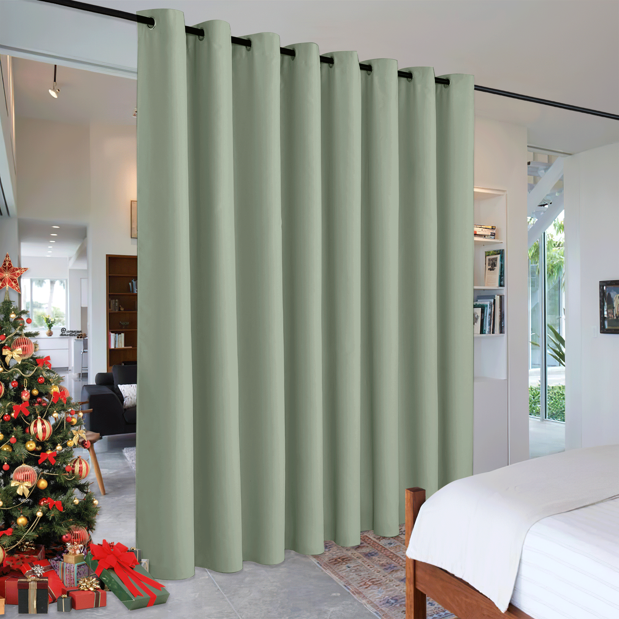 RYB HOME Grommet Blackout Custom Room Divider Curtains