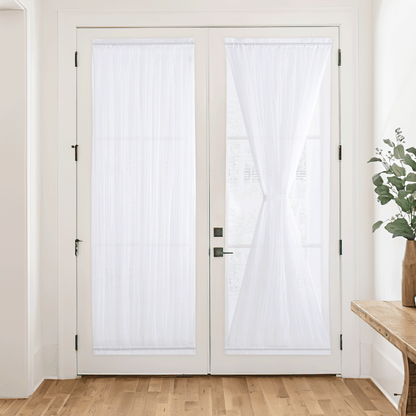 RYB HOME Double Layer Sheer French Door Curtain（custom）