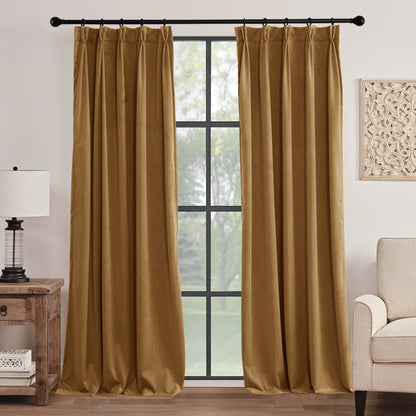 RYB HOME Pinch Pleated Soft Luxury Custom Velvet Curtains