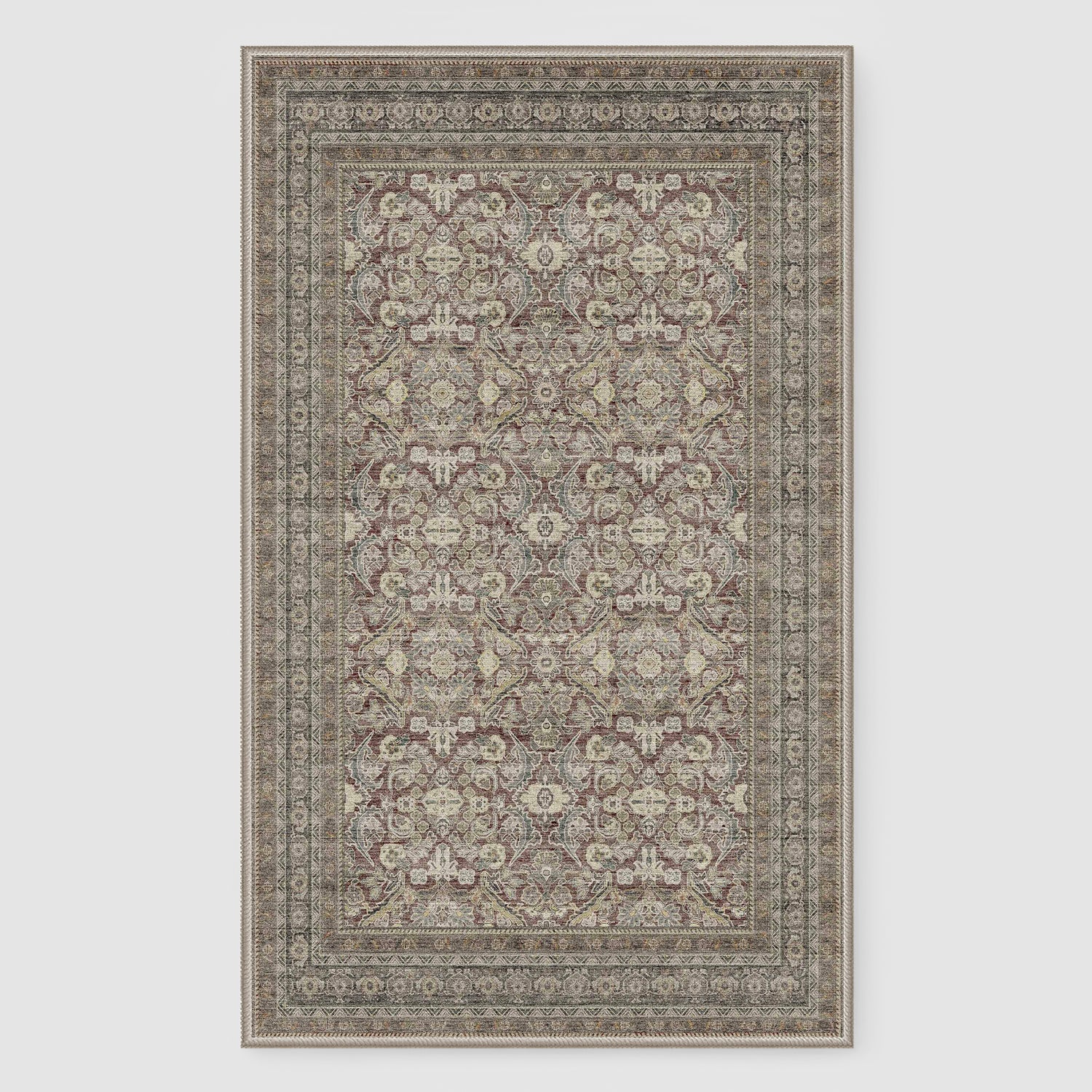 RYB HOME Vintage Chenille Washable Custom Area Rug