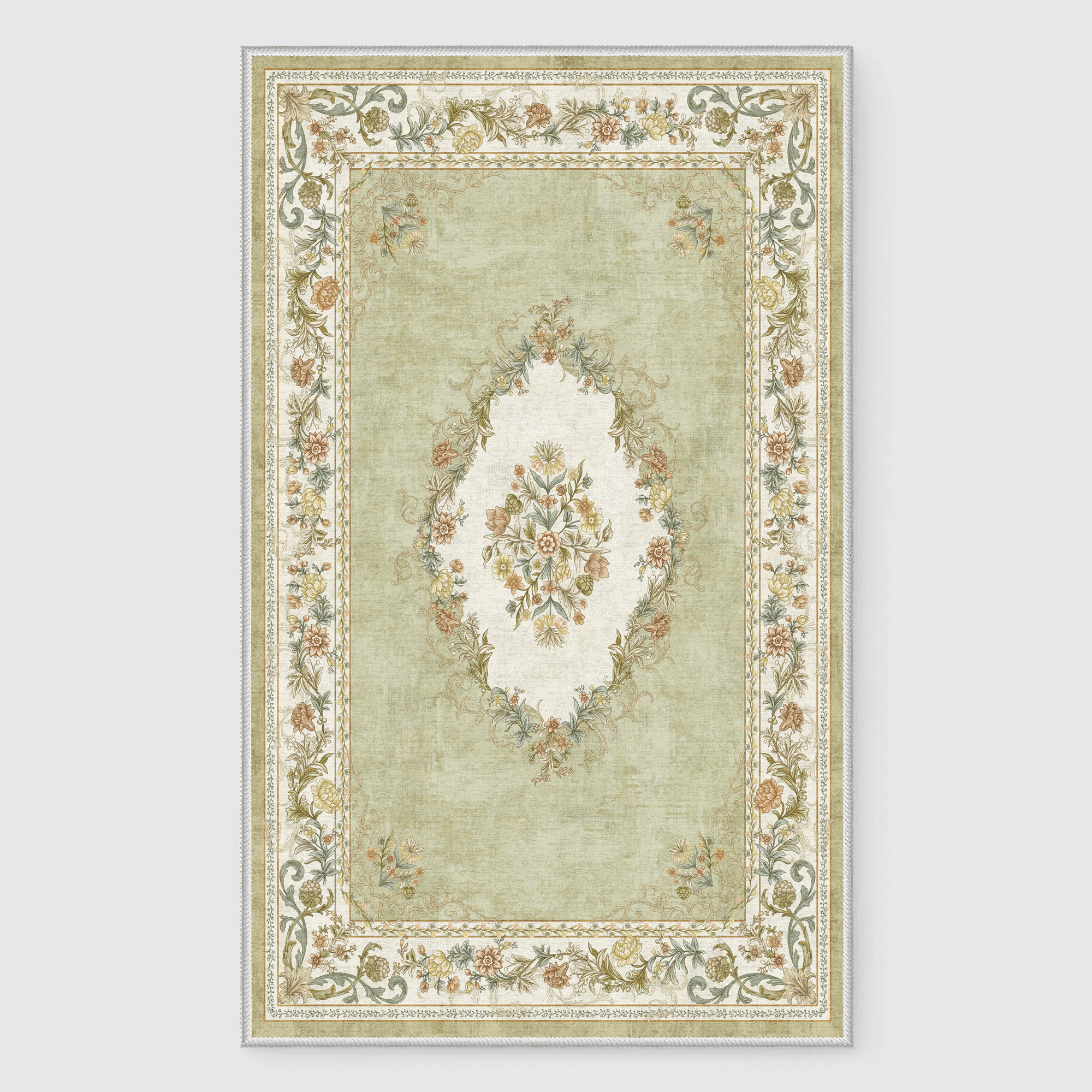 RYB HOME European Style Wool Faux Washable Custom Area Rug