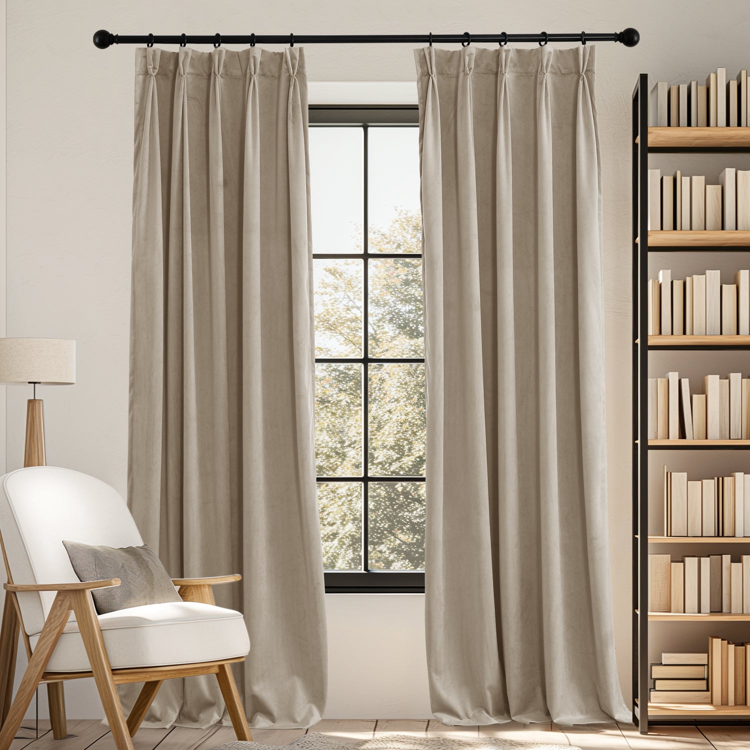 RYB HOME Pinch Pleated Soft Luxury Custom Velvet Curtains