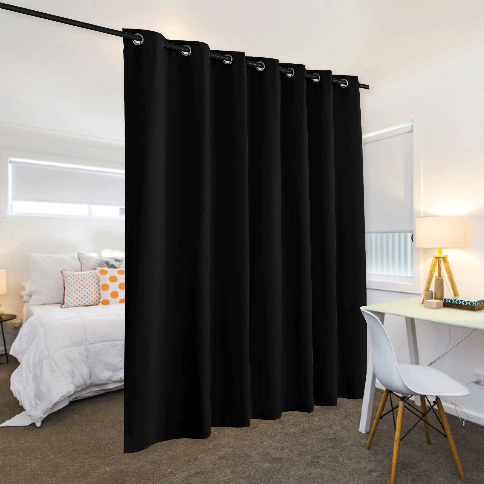 RYB HOME Grommet Blackout Custom Room Divider Curtains