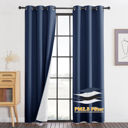 RYB HOME 4 Layers Soundproof Dust Filter Custom Curtains