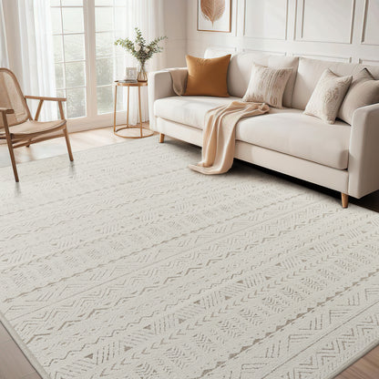 Custom Geometric Jacquard Textured Tufted Area Rug | GCC