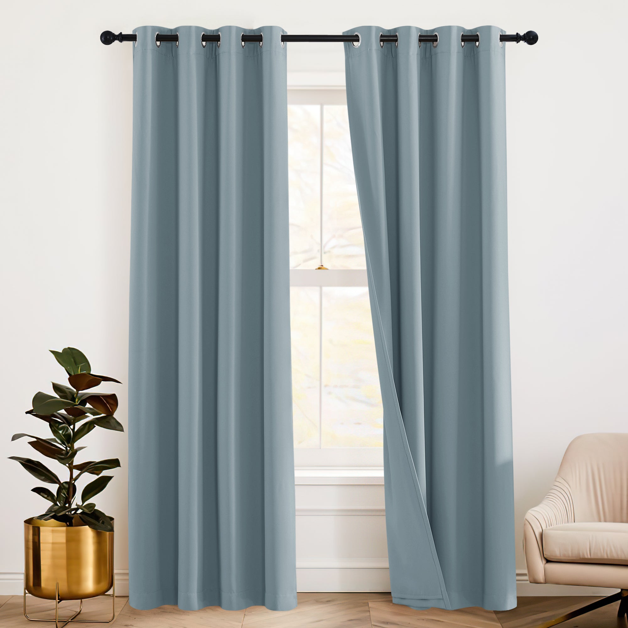 RYB HOME 3 Layers Soundproof Custom Curtains