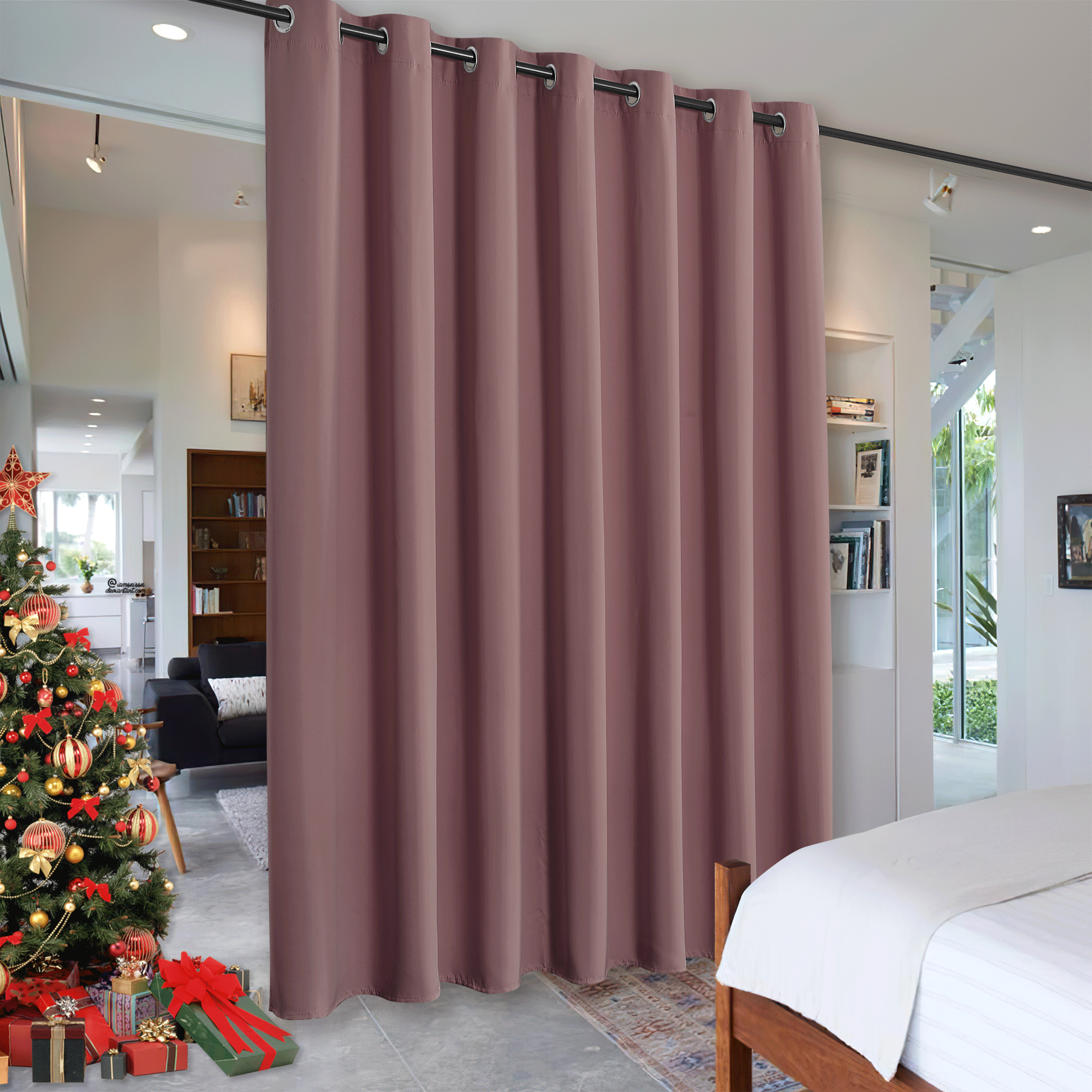 RYB HOME Grommet Blackout Custom Room Divider Curtains