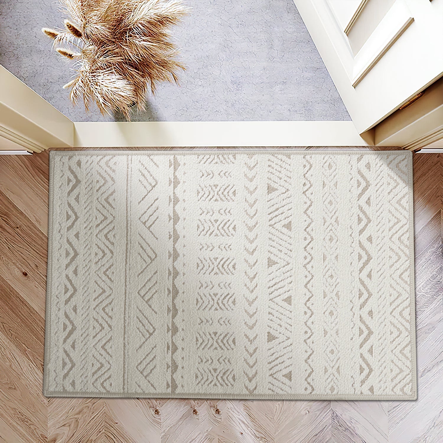 Custom Geometric Jacquard Textured Tufted Area Rug | GCC