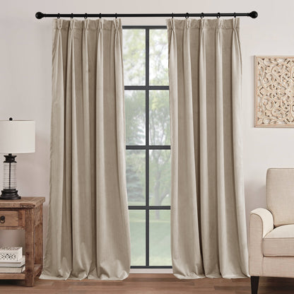 RYB HOME Soft Luxury Velvet Custom  Pinch Pleated Drapes Curtains