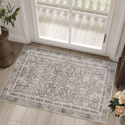 Custom Floral Sophisticated Soft Washable Non Slip Area Rug