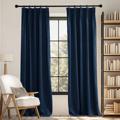 RYB HOME Pinch Pleated Soft Luxury Custom Velvet Curtains