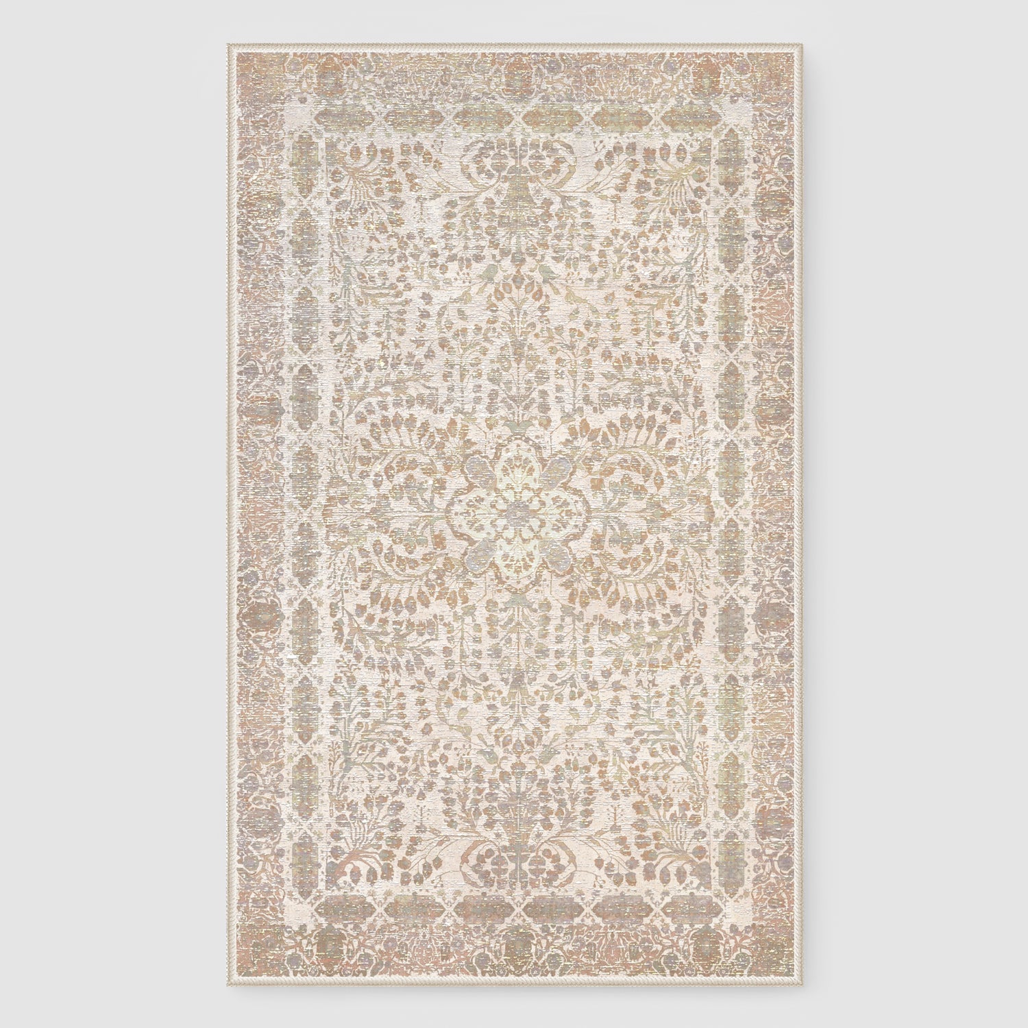 Custom Floral Sophisticated Soft Washable Non Slip Area Rug