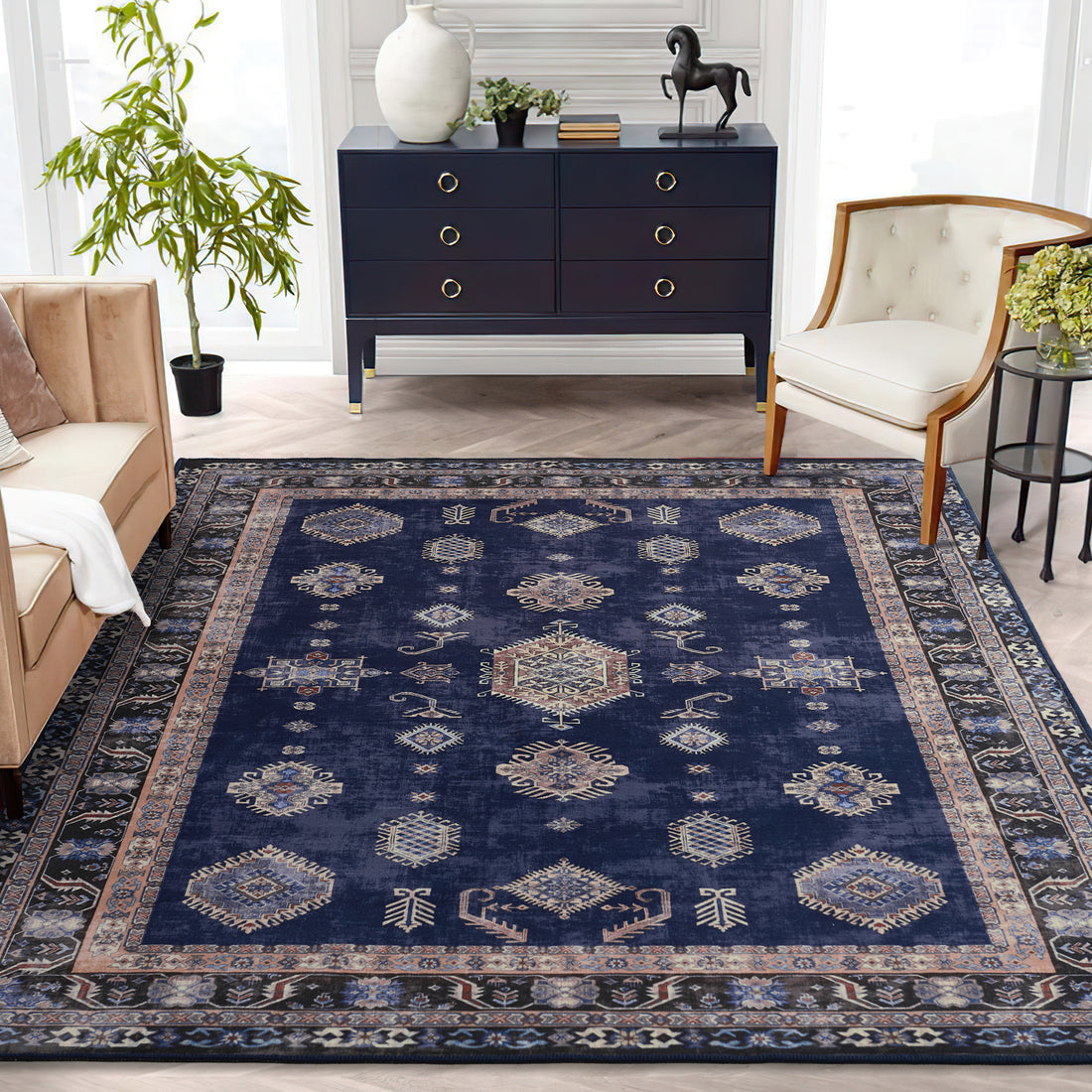 Custom Salam Non Slip Wool Faux Soft Area Rug