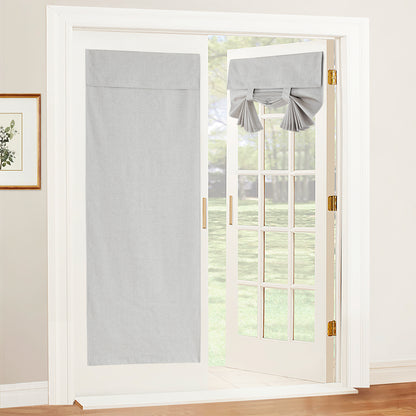 RYB HOME Linen-Look Coated Door Curtain for Elegant Light Filtering and Privacy