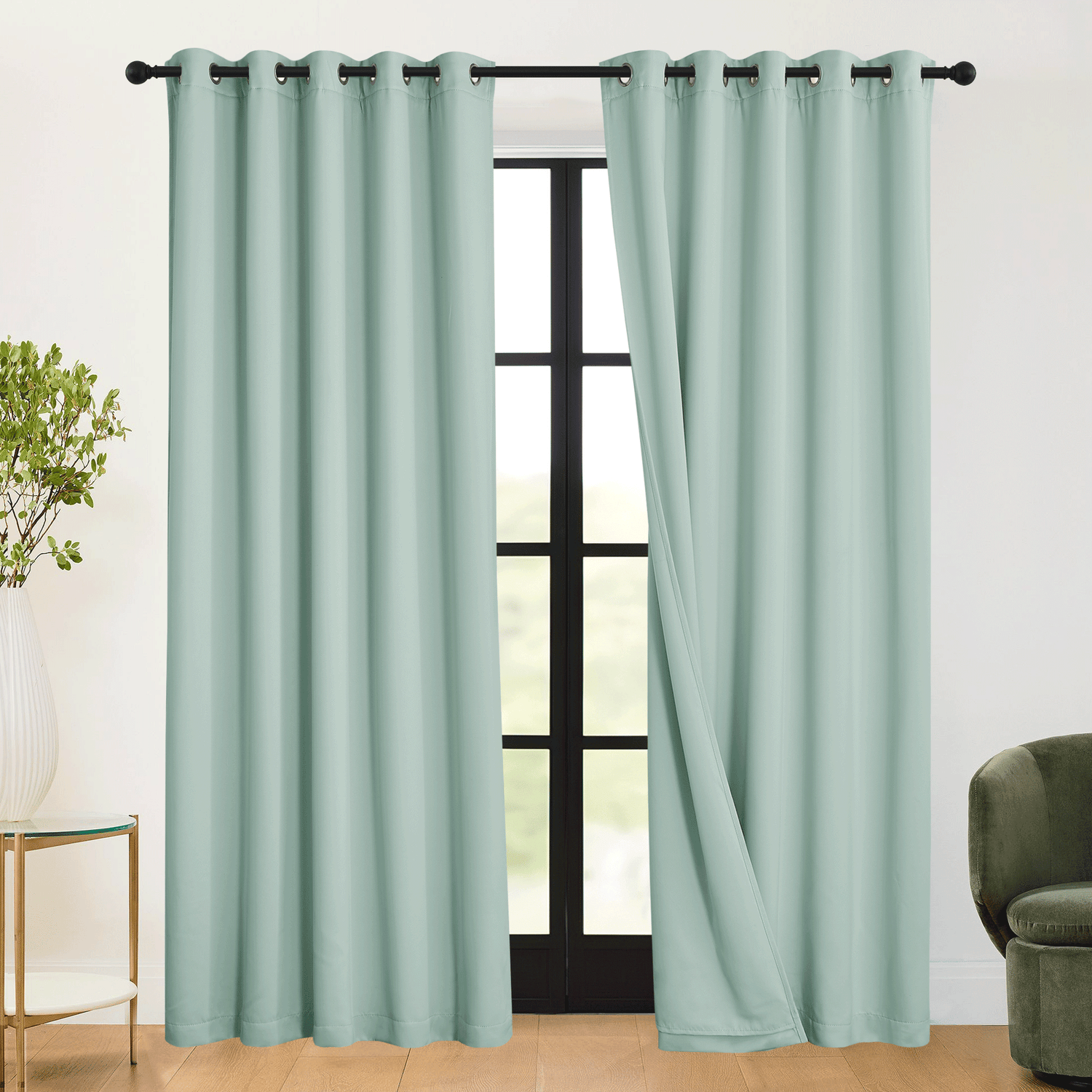 RYB HOME 3 Layers Soundproof Blackout Custom Curtains（CUSTOM）