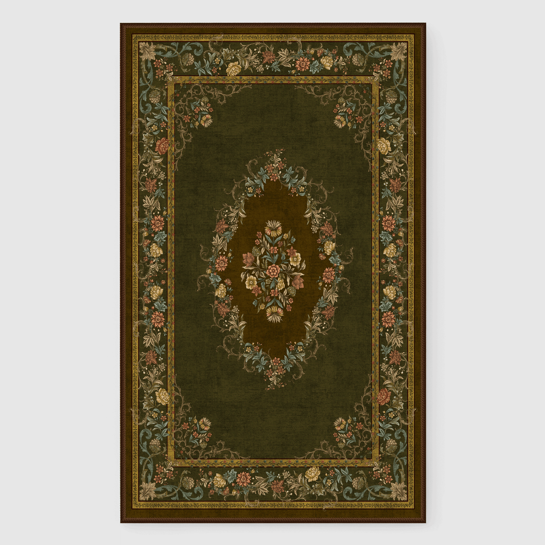 RYB HOME European Style Wool Faux Washable Custom Area Rug