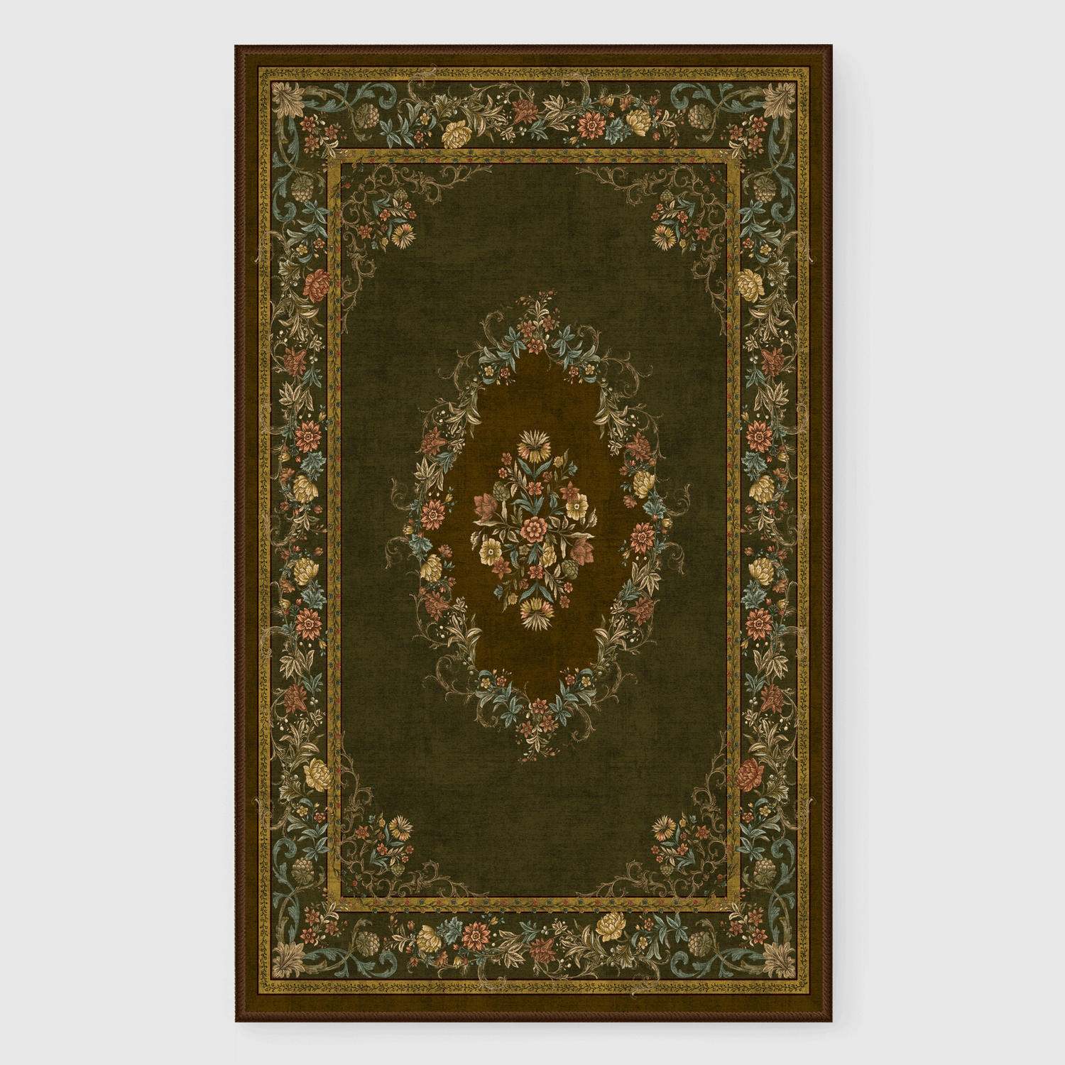 RYB HOME European Style Wool Faux Washable Custom Area Rug