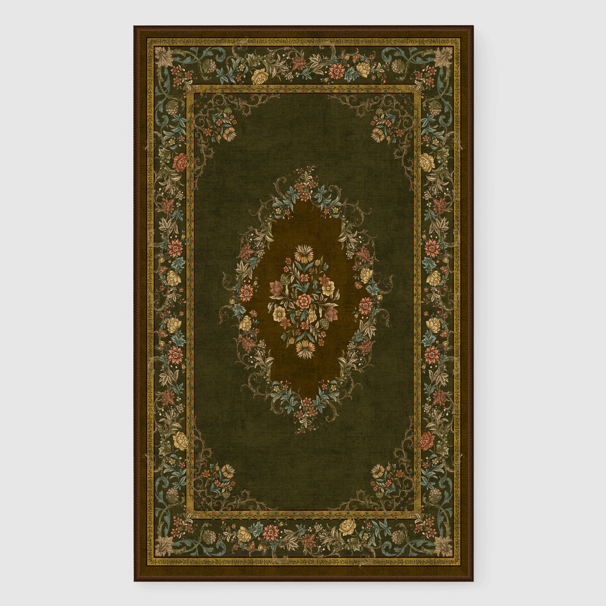 RYB HOME European Style Wool Faux Washable Custom Area Rug