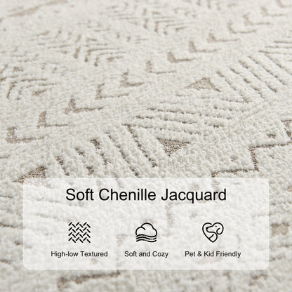 Custom Geometric Jacquard Textured Tufted Area Rug | GCC