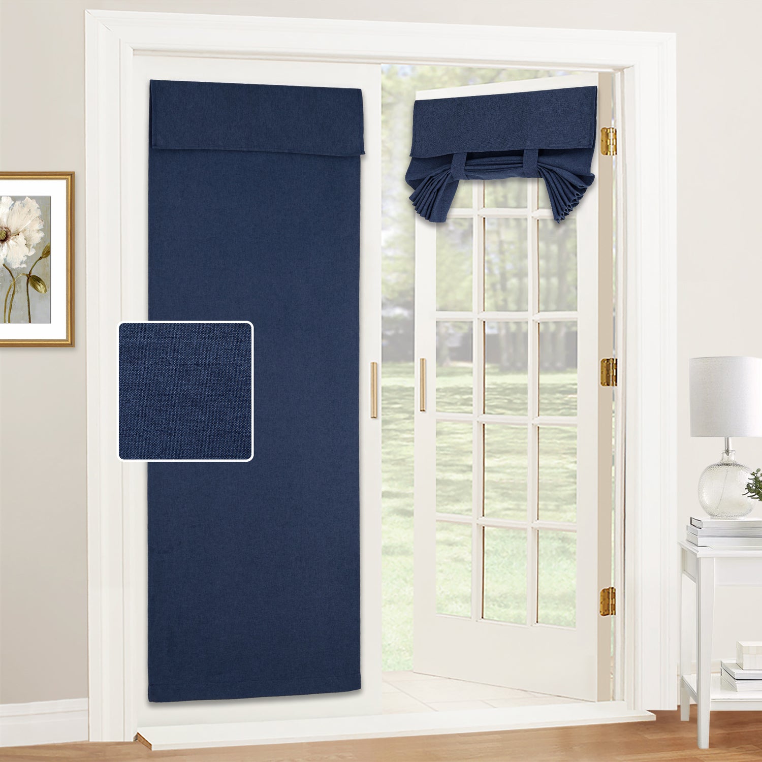 RYB HOME Linen-Look Coated Door Curtain for Light Filtering and Privacy（custom）