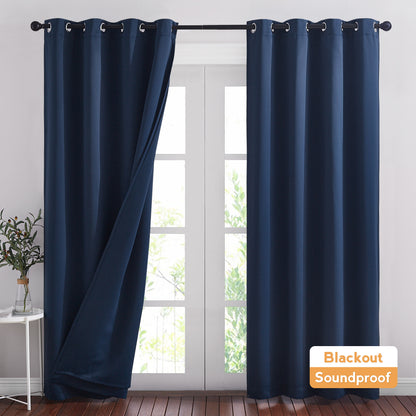 RYB HOME 3 Layers Soundproof Custom Curtains